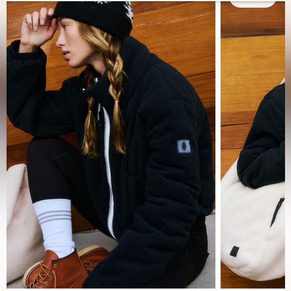 Free People Renegade Fleece Puffer. Black. Size Large. NWT - Picture 4 of 11